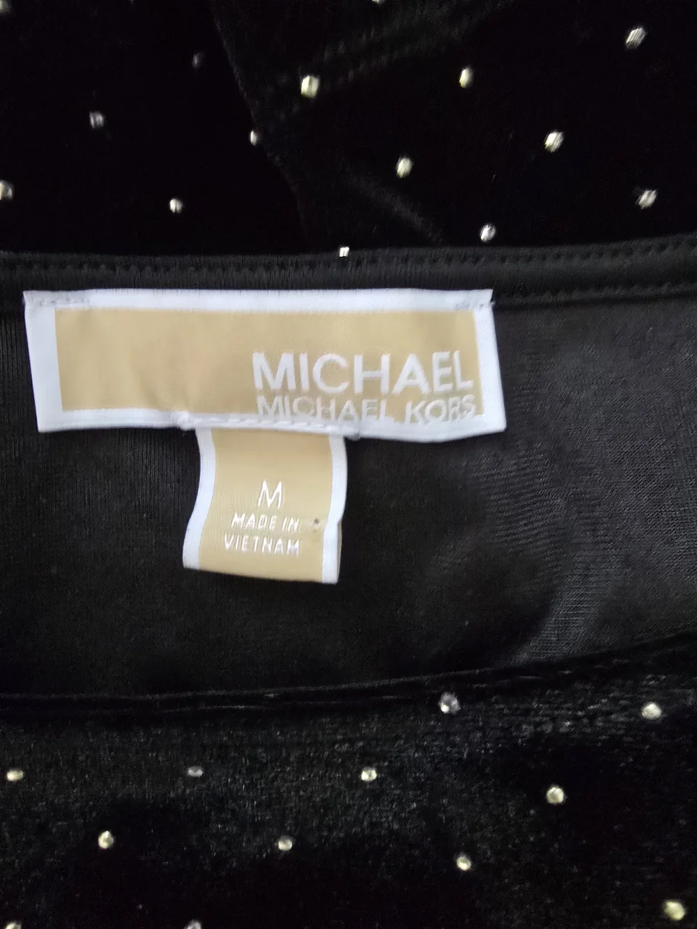 Michael Michael Kors Black Velvet Studded Top – Size M